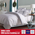 100%Cotton 300TC Satin EMB Border Sheet Hotel Fine Linens